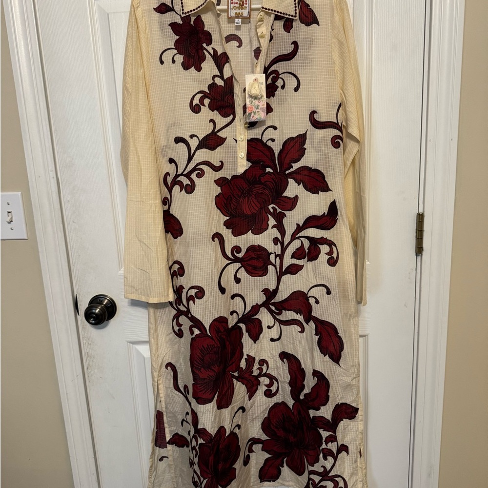 Johnny Was new with tags size small Beige and Red Women's Dress